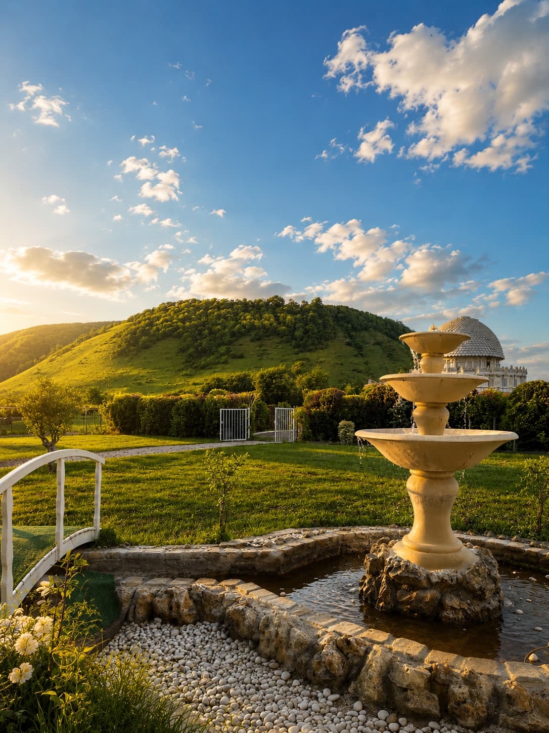 Vue aérienne du Domaine Athéna et de ses jardins en Normandie