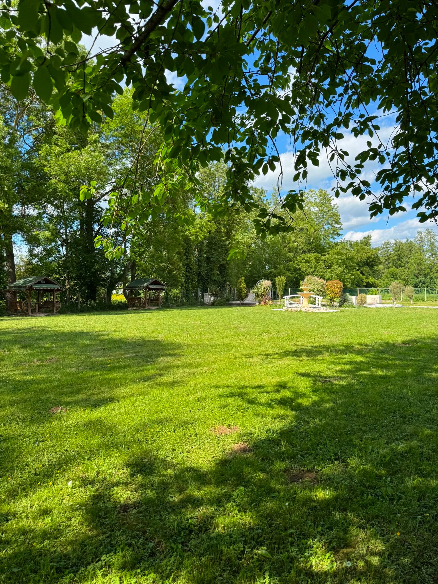 Le parc arboré et verdoyant du Domaine Athéna